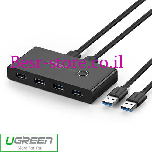 ממתג KVM USB 3.0 לשני מחשבים Ugreen