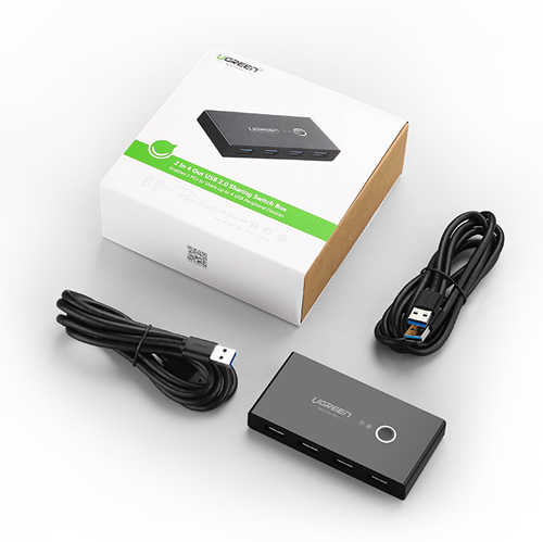 ממתג KVM USB 3.0 לשני מחשבים Ugreen