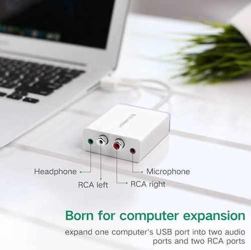 כבל ממיר Ugreen USB - RCAx2 3.5mm