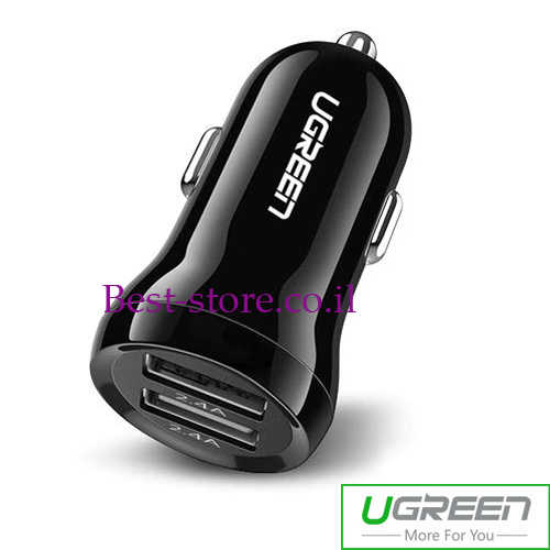 מטען מיני לרכב 2 יציאות Ugreen 24W/4.8A USB