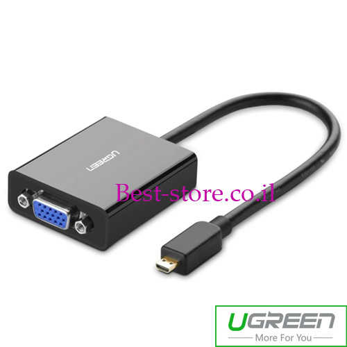 כבל ממיר Micro HDMI - VGA עם חיבור אודיו / כוח Ugreen