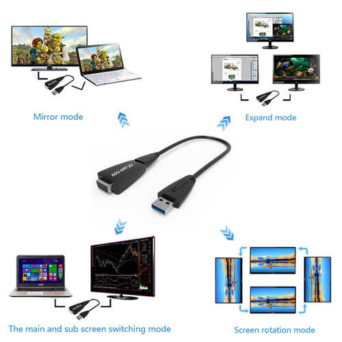 כבל ממיר WavLink USB 3.0 - VGA