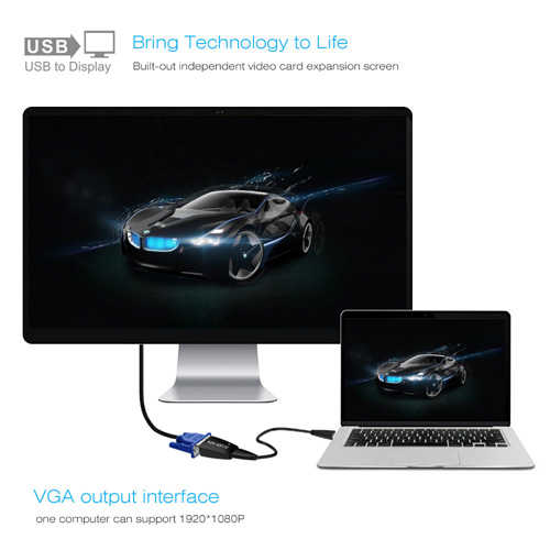 כבל ממיר WavLink USB 3.0 - VGA