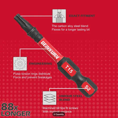 ביט מגנטי טורקס למברגת אימפקט GEINXURN T15 50mm