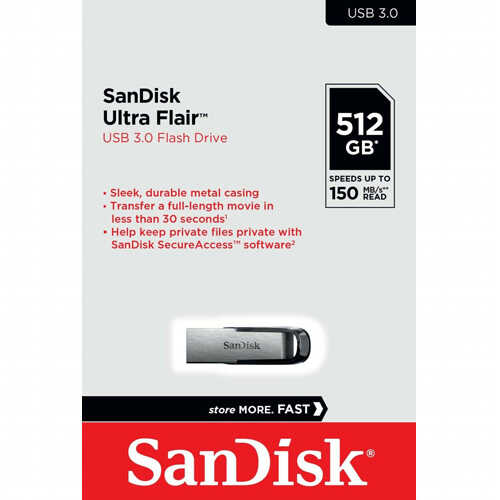 זיכרון נייד SanDisk Ultra Flair 512GB 150MB/s